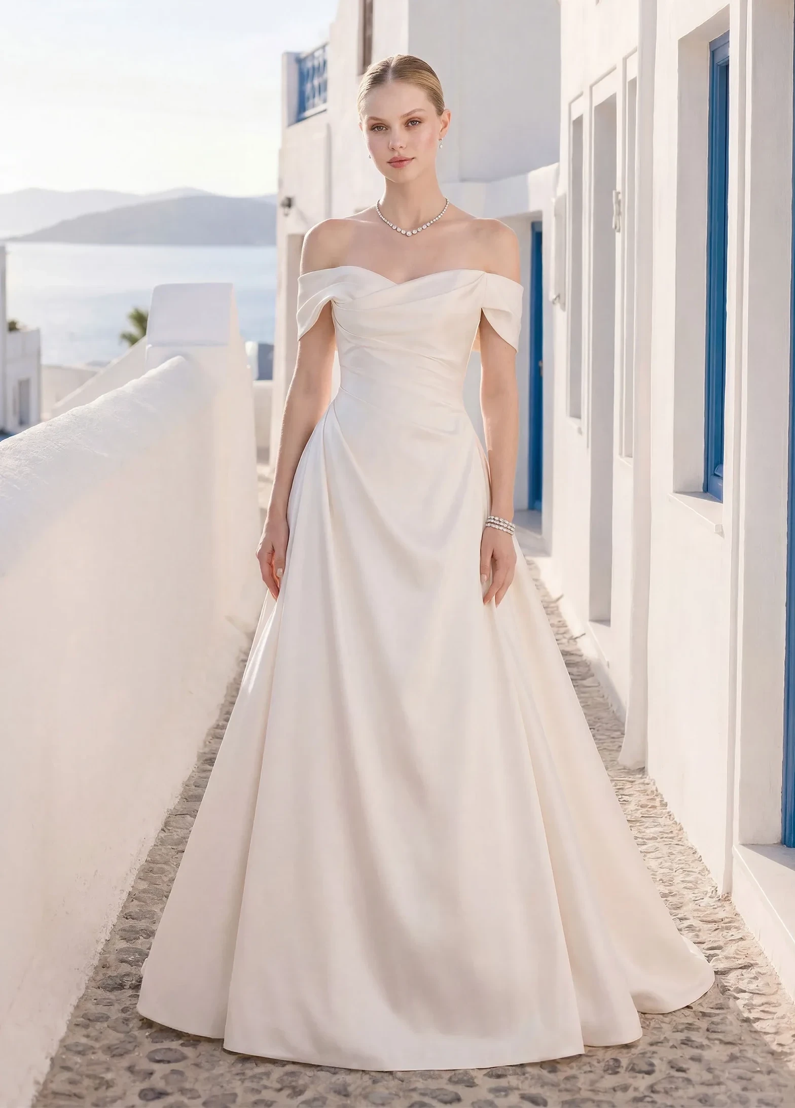 Model wearing a Morilee gown