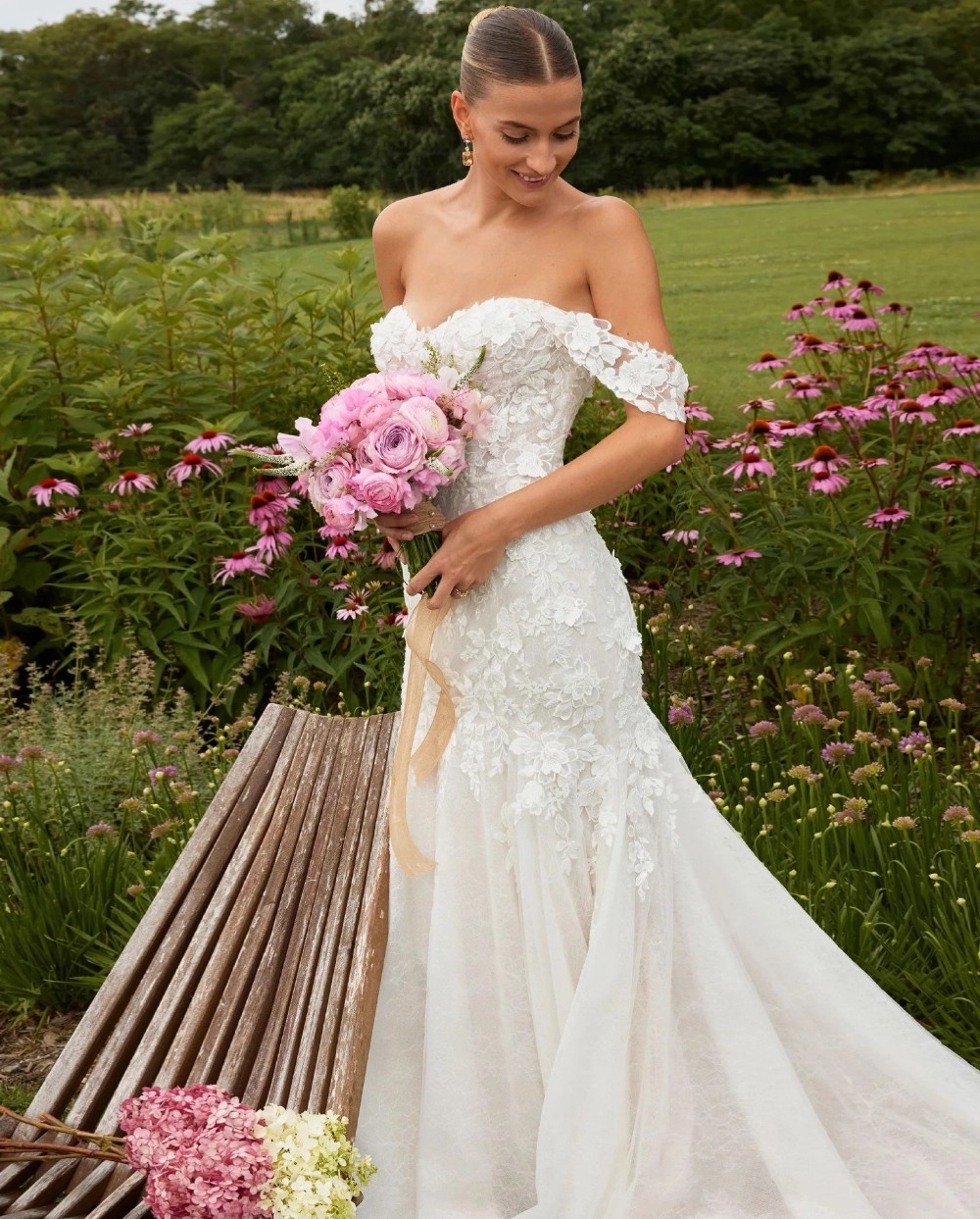 Model wearing a bridal gown